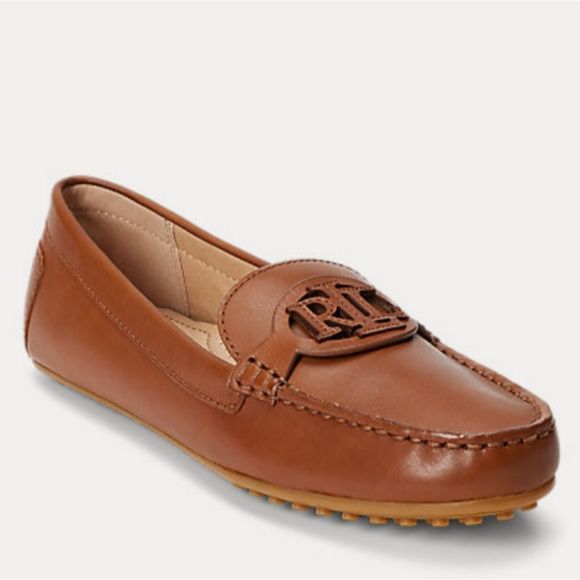 Ralph Lauren Brynn Burnished Leather Driver Shoes Size 6 B - Picture 1 of 5
